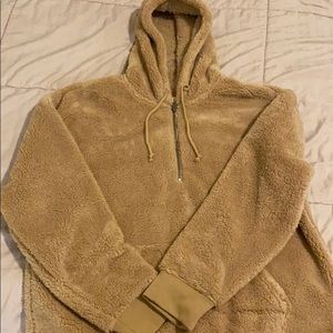 Brown fluffy fur hoodie from PacSun